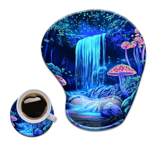 HOPONY Gel-Handgelenkauflage, ergonomisches Büro-Mauspad mit Handgelenkstütze, rutschfest, Schreibtisch-Zubehör, Matte für Zuhause und Spiel, Dekoration, Waldpilz HOPONY Gel-Handgelenkauflage, ergonomisches Büro-Mauspad mit Handgelenkstütze, rutschfest, Schreibtisch-Zubehör, Matte für Zuhause und Spiel, Dekoration, Waldpilz von HOPONY