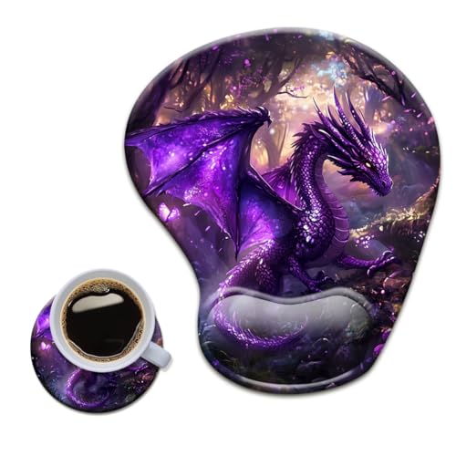 HOPONY Gel-Handgelenkauflage, ergonomisches Büro-Mauspad mit Handgelenkstütze, rutschfest, Schreibtisch-Zubehör, Matte für Zuhause und Spiel, Dekoration, lila Drache HOPONY Gel-Handgelenkauflage, ergonomisches Büro-Mauspad mit Handgelenkstütze, rutschfest, Schreibtisch-Zubehör, Matte für Zuhause und Spiel, Dekoration, lila Drache von HOPONY