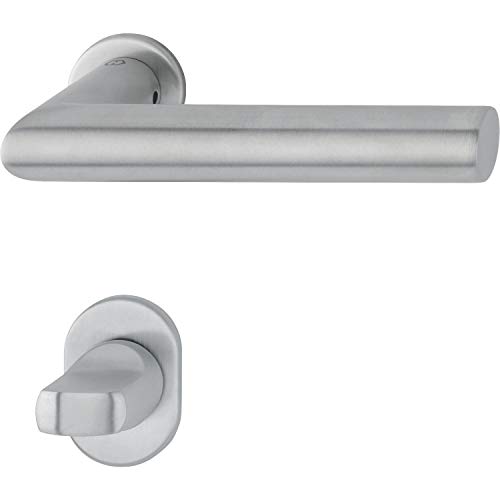 HOPPE Drückergarnitur AMSTERDAM - auf mini Rosette WC, Türstärke 40-45, Edelstahl von HOPPE