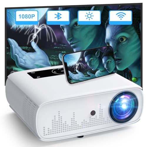 HOPVISION Beamer,4K Beamer 15000 Lux Native 1080P WiFi Beamer Full HD Heimkino Video Beamer 4K Bluetooth Beamer 350'' Display kompatibel mit TV Stick, HDMI,USB, X-Box, iOS/Android von HOPVISION