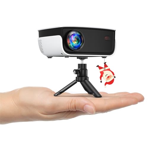 HOPVISION Mini Beamer, 7500L Projektor Full HD 1080P Unterstützt, Tragbarer Heimkino Camping Outdoor 4K Beamer mit Zoom, Kompatibel mit Handy/Tablet/HDMI/TV Stick/USB (Stativ inklusive) von HOPVISION