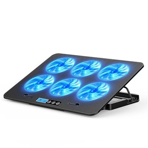 HOQUSA Laptop-Kühlkörper, tragbares USB-Netzteil, 6 Lüfter geeignet für 13 bis 18 Zoll Wärmeableitungspads (Schwarz), HOQUSA-QML01-BIJIBNSHANREQI von HOQUSA