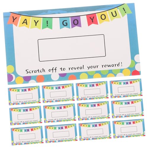 HORIALENCE 100 Stück Belohnungstabelle für Feiertags-Rubbelkarten Rubbelkarten selber machen Rubbelkarten zu Weihnachten leere Tickets Lose abrubbeln DIY-Rubbelkarte Papier von HORIALENCE