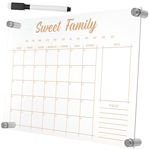 HORIALENCE 1Satz Acryl Magnet Trockenlöschtafel für Kühlschrank Transparentes Memo Board mit Wochenplaner Werbenadeln für Büro Schule Leicht Langlebig von HORIALENCE
