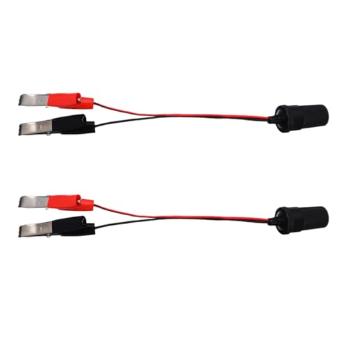 HORIALENCE 2 Stück Klemmadapter Zigarettenanzünderschalter Autoadapter an die Steckdose USB zigarettenanzünder adapter auto netzteil Krokodilklemmen für die Haare Metall von HORIALENCE