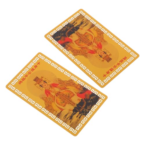 HORIALENCE 2 Stück Mazu-sicherheitskarte Chinesisches Schutzamulett Glückliche Reize Chinesischer Charme Zum Des Vermögens Golden Aluminium-magnesium-legierung von HORIALENCE
