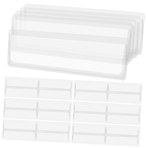 HORIALENCE 60 Stück Beutel mit selbstklebenden Etiketten Schild Regal Inventarorganisator Inhaber klebrig aufkleber Taschenärmel Notebook -Etiketten Karteikarten-Organizer PVC Transparent von HORIALENCE