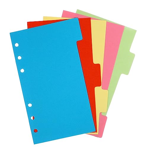 HORIALENCE 6Stücke Ringbuch Registerkarten Set Teilig Farbige Trennblätter für Notizbuch Passend für Ring Ordner Zubehör für Schule Büro und Reisen Stabiler Karton Langlebig von HORIALENCE