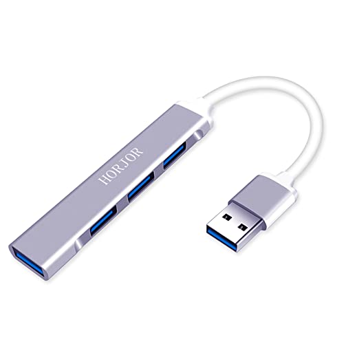 HORJOR USB-Hub, 4 in 1 USB-auf-USB-Adapter mit 1 USB 3.0 und 3 USB 2.0-Ports, USB Dongle Splitter für MacBook Pro/Air, Laptop, iMac, iPad, Galaxy, Tastatur, Maus von HORJOR