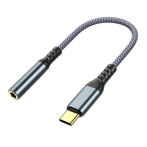 HORJOR USB Typ C auf Klinke Adapter für 3,5mm Kopfhörer, USB C Dongle Aux Audio Adapter mit DAC Chipsatz für Stereo Kabel Audio von HORJOR