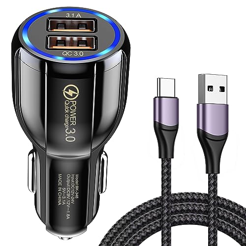 HORJOR USB Zigarettenanzünder Adapter 2 Port USB Ladegerät Auto Zigarettenanzünder 12v Kfz LadegeräT USB Kompatibel Mit iPhone 14 13 12 11 Pro Max, iPad, Samsung,Xiaomi,Tablett von HORJOR