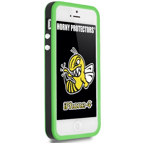 Horny Protectors Bumper für Apple iPhone 4 grün/schwarz mit Metallbutton von HORNY PROTECTORS