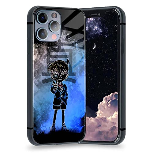 Anime Detective Conan Schutzhülle für iPhone 13 (gehärtetes Glas, geschlossene Manga) von HOSCLANS