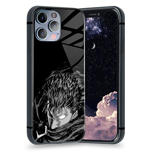 Guts Berserk Schutzhülle für iPhone 13 Pro (weiches mattes Anime-Design, Motiv: schwarzer Swordsman) von HOSCLANS