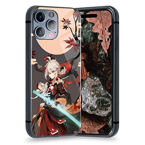 HOSCLANS Anime Handyhüllen aus gehärtetem Glas, glänzend, stoßfest, Schutzhülle (Kaedehara Kazuha, für iPhone XR) von HOSCLANS