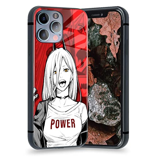 Handyschutzhülle für iPhone 13 (gehärtetes Glas, Motiv: Power Chainsaw Man) von HOSCLANS