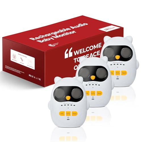 Audio-Babyphone mit wiederaufladbarem Akku, drahtlosen Intercoms für Zuhause, Full-Duplex-Intercom mit Einer Reichweite von 300M, klarem Klang, Nachtlicht - Monitor für Kinder, Senioren, Haustiere von HOSMART