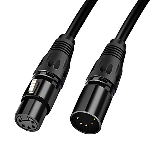 HOSONGIN 5-poliger XLR-DMX-Kabel-Adapter, 6 m, DMX512 5-poliger XLR-Stecker auf Buchse, 5-poliges DMX-Kabel von HOSONGIN