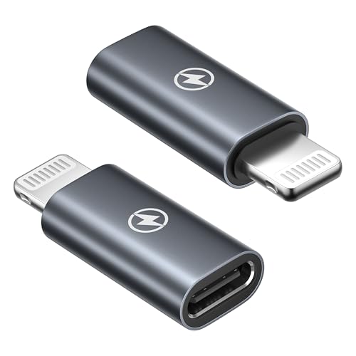 USB C auf Lightning Adapter (2Stück), Adapter USBC auf Lightning PD 36W Schnelles Laden für iPhone 14/14 Pro/13 12 11 Pro Max/Mini/XS/XR/iPad/iPod/Air-Pods, USB C lightning adapter USBC auf iPhone von HOSOW