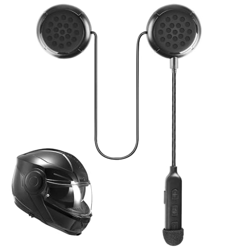 HOSPAOP Motorrad Helm Kopfhörer Bluetooth, Motorradhelm Wireless Headset Bluetooth 5.0 Gegensprechanlage Motorcycle Helmet Kommunikation, Unterstützen Freisprechen für Outdoor Radfahren Skifahren von HOSPAOP
