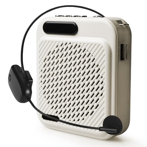 Sprachverstärker mit Mikrofon Kabellos, Wiederaufladbarer Tragbarer Bluetooth Lautsprecher mit Mikrofon Headset, Bund, 1200mAh Batterie, Mini Wireless Stimmverstärker für Trainer Lehrer Tourführer Sprachverstärker mit Mikrofon Kabellos, Wiederaufladbarer Tragbarer Bluetooth Lautsprecher mit Mikrofon Headset, Bund, 1200mAh Batterie, Mini Wireless Stimmverstärker für Trainer Lehrer Tourführer von HOSPAOP