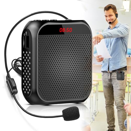 Sprachverstärker mit Mikrofon Kabellos, Wiederaufladbarer Tragbarer Lautsprecher mit Mikrofon Headset, Bund, 2200mAh Batterie, Mini Wireless Stimmverstärker für Trainer Lehrer Tourführer Sprachverstärker mit Mikrofon Kabellos, Wiederaufladbarer Tragbarer Lautsprecher mit Mikrofon Headset, Bund, 2200mAh Batterie, Mini Wireless Stimmverstärker für Trainer Lehrer Tourführer von HOSPAOP