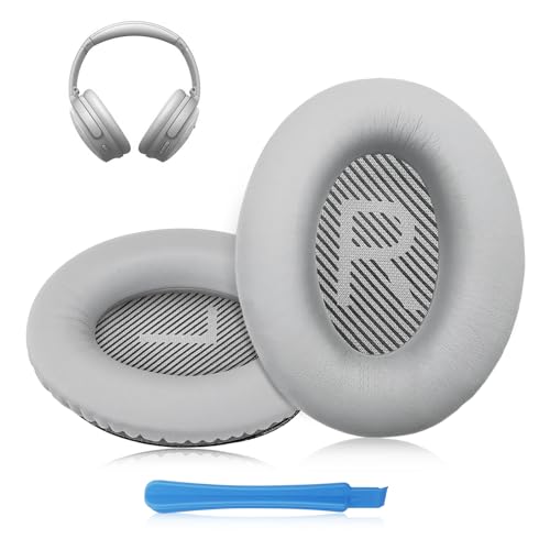 Ersatz Ohrpolster für Bose QuietComfort 35 (QC35 ii), Kopfhörer Ohrpolster für Bose QC35, Ersatzpolster für Bose QC35, QC25, QC15, QC2/ Ae2, Ae2i, Ae2w/ Sound Link/Sound True (Hellgrau) Ersatz Ohrpolster für Bose QuietComfort 35 (QC35 ii), Kopfhörer Ohrpolster für Bose QC35, Ersatzpolster für Bose QC35, QC25, QC15, QC2/ Ae2, Ae2i, Ae2w/ Sound Link/Sound True (Hellgrau) von HOSSOM