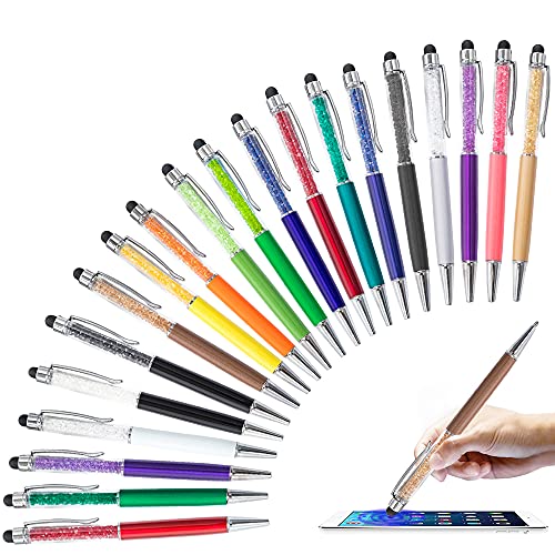 20 St¨¹ck 2 in 1 Stylus Kugelschreiber, HOSTK Crystal Diamond Retractable Screen Touch Pen, kapazitive Bling-Stifte f¨¹r Smartphones, Notiz, Tab, Schreibwaren, B¨¹roschulen (20 stiftschwarze Tinte) von HOSTK