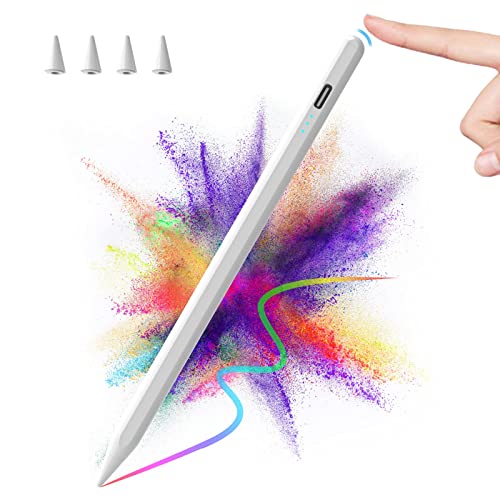 Stift für iPad mit Palm Rejection, Stylus Pen für iPad 10th/9th/8th/7th Gen/iPad Pro 13/12.9/11''/iPad Air 13/11/5/4/3rd Gen/iPad Mini 6/5th Gen, Magnetisch Active Pencil für iPad 2018-2024 (White) von HOTLIFE