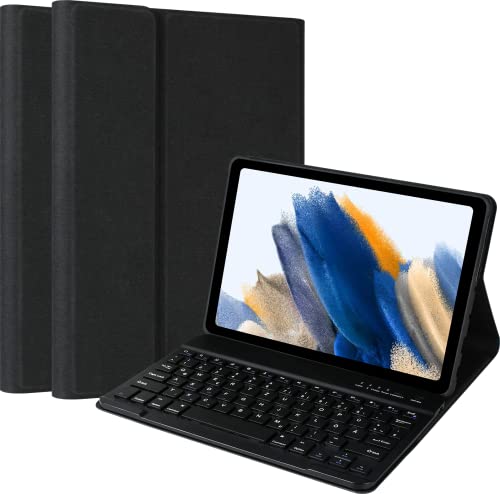 Samsung Galaxy Tab A8 Hülle mit Tastatur mit Abdeckung Auto Wake/Sleep, Drahtlose Abnehmbare Bluetooth Tastatur (Deutsches QWERTZ) für Samsung Galaxy Tab A8 10,5'' 2022 (SM-X200/X205/X207)-Schwarz von HOTLIFE