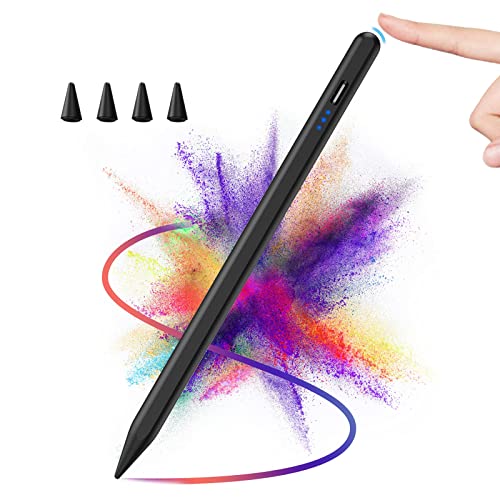 Stift für iPad mit Palm Rejection, Stylus Pen für iPad 11 A16/10th/9th/8th/7th Gen/Pro 13/12.9/11''/Air 13''/11''/5/4/3rd Gen/Mini 6/5th Gen, Magnetisch Active Pencil für i Pad 2018-2025 (Schwarz) von HOTLIFE