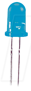 LED 5MM BL - LED, 5 mm, bedrahtet, blau, 3000 mcd, 70° von HOTTECH SEMICONDUCTOR