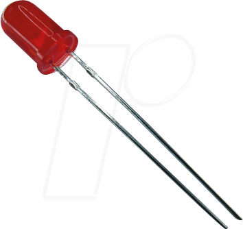 LED 5MM RT - LED, 5 mm, bedrahtet, rot, 563 mcd, 19° von HOTTECH SEMICONDUCTOR