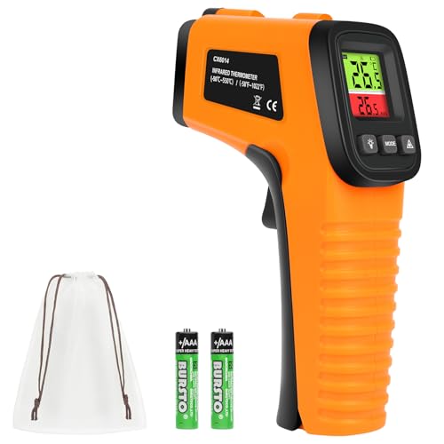 HOTUT Infrarot Thermometer, Laser Temperaturpistole -58°F~1022°F (-50°C~550°C), einstellbarer Emissionsgrad, Digital Laser temperaturmessgerät (NICHT für Mensch) für Kochen/Barbecue/Industrie von HOTUT