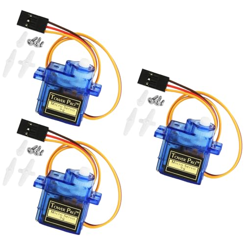 HOTUT Micro Servo Motor, 3 Stück 9g Digital Servo für RC Robot Flugzeug Hubschrauber, Mini Modellbau Servos für Arduino, Auto Fahrzeugmodelle Steuerung mit Kabel HOTUT Micro Servo Motor, 3 Stück 9g Digital Servo für RC Robot Flugzeug Hubschrauber, Mini Modellbau Servos für Arduino, Auto Fahrzeugmodelle Steuerung mit Kabel von HOTUT