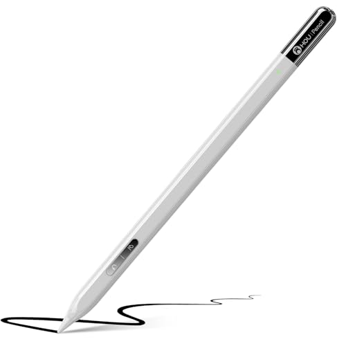 HOU Stylus Stift für iPad 2018-2024 mit Radiergummi-Taste, Neigungsempfindlichkeit, Palm Rejection, iPad Pencil für iPad 10/9/8/7/6. Gen, iPad Air 5/4/3., iPad Pro 11/12,9-Zoll, iPad Mini 6/5. Gen von HOU