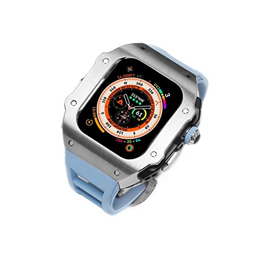 HOUCY Luxus-Hülle+Fluor-Band für Apple Watch Ultra 49 mm, Mod Kit Fluorkautschuk Armband Abdeckung für Iwatch Ultra, For 49mm, Achat von HOUCY