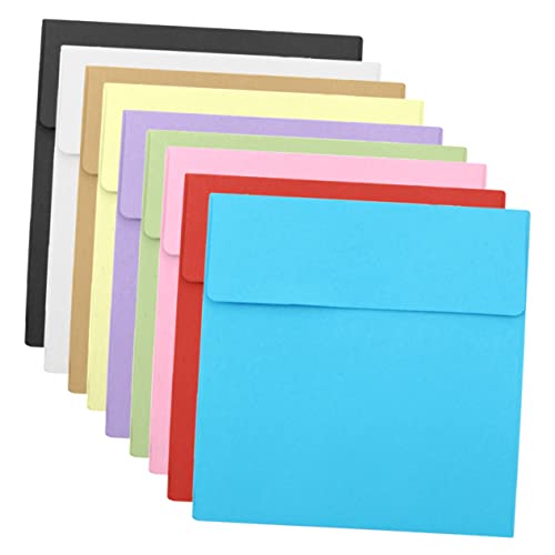HOUDERCO 100Stücke Kraftumschläge Quadratische Leere Umschläge für Karten Einladungen und für Bankkarten Bibliothekskarten und DIY Projekte Bunten von HOUDERCO