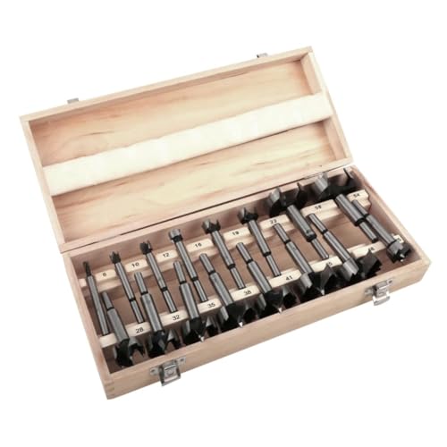 HOUDERCO 16Stücke Teiliges Bohrer Set für Holzverarbeitung Flachflügelbohrer und Lochsägen Präzise Holzbohrer mit Hoher Verschleißfestigkeit für Scharniere und Projekte von HOUDERCO