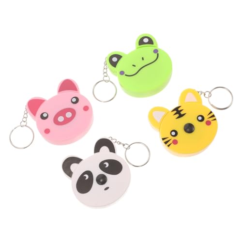 HOUDERCO 4Stücke Niedliche Tier Maßband Schlüsselanhänger Einziehbares Taschenmaßband Tragbares Maßband Werkzeug mit Tiger Schwein Panda und Frosch für Dekoration HOUDERCO 4Stücke Niedliche Tier Maßband Schlüsselanhänger Einziehbares Taschenmaßband Tragbares Maßband Werkzeug mit Tiger Schwein Panda und Frosch für Dekoration von HOUDERCO
