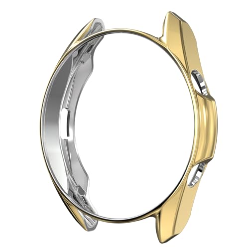 HOUDERCO Fall Lünettenabdeckung Schutz Protektor Klar Betrachten Wasserdicht Beobachten Sie Smart Uhrengehäuse Tauschen Smartwatch Smarte Uhren Hülse Beschützer Golden TPU von HOUDERCO