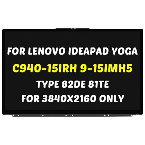 Ersatz für Lenovo Ideapad Yoga C940-15 C940-15IRH 9-15IMH5 82DE 81TE 5D10S39658 5D10S39659 3840x2160 15,6 Zoll 40 Pins 60Hz LCD Bildschirm LED Display Digitizer Panel (nicht für 1920 x Nur 1080) von HOULISE