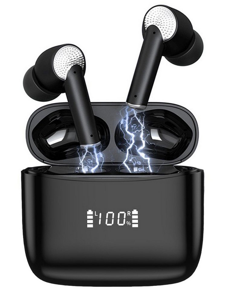 HOUROC Kopfhörer Kabellos Bluetooth 5.3,ENC Noise Cancelling Ohrhörer In-Ear-Kopfhörer (Voice Assistant, Bluetooth, 36 Stunden Spielzeit,IPX5 Wasserdicht,LED Anzeige,USB-C Aufladen) von HOUROC