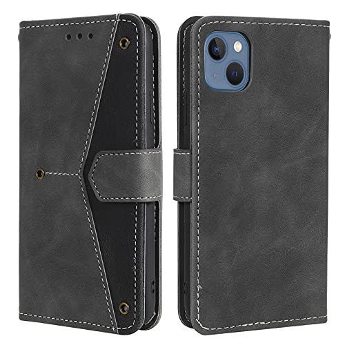 HOUSIM Hülle für Apple iPhone 14 Klapphülle Handyhülle mit Kartenfach Schutzhülle Klappbar Buchhülle Leder Handy Tasche Wallet Flip Case Cover Handytasche - Grau von HOUSIM