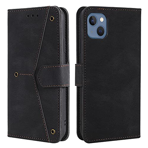 HOUSIM Hülle für Apple iPhone 14 Klapphülle Handyhülle mit Kartenfach Schutzhülle Klappbar Buchhülle Leder Handy Tasche Wallet Flip Case Cover Handytasche - Schwarz von HOUSIM