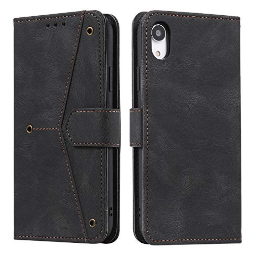 HOUSIM Hülle für Apple iPhone X/iPhone XS Klapphülle Handyhülle mit Kartenfach Schutzhülle Klappbar Buchhülle Leder Handy Tasche Wallet Flip Case Cover Handytasche - Schwarz von HOUSIM