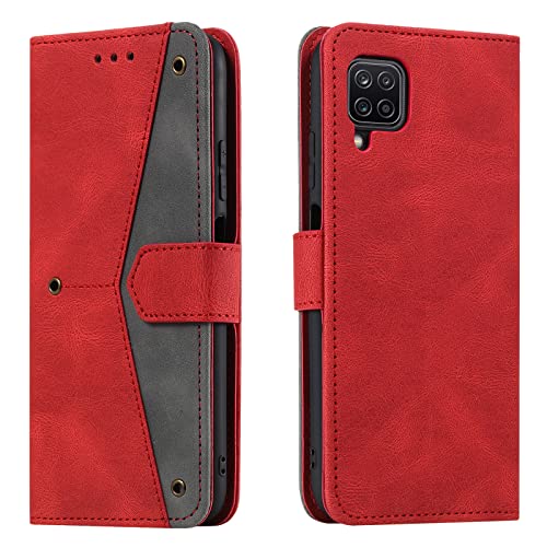 HOUSIM Hülle für Samsung Galaxy A12 / M12 Klapphülle Handyhülle mit Kartenfach Schutzhülle Klappbar Buchhülle Leder Handy Tasche Wallet Flip Case Cover Handytasche - Rot von HOUSIM