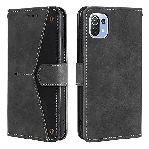 HOUSIM Hülle für Xiaomi Mi 11 Lite 5G NE Neu Klapphülle Handyhülle mit Kartenfach Schutzhülle Klappbar Buchhülle Leder Handy Tasche Wallet Flip Case Cover Handytasche - Grau von HOUSIM