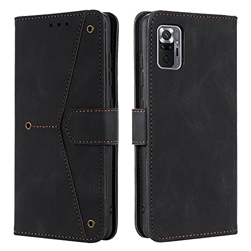 HOUSIM Hülle für Xiaomi Redmi Note 10 Pro Klapphülle Handyhülle mit Kartenfach Schutzhülle Klappbar Buchhülle Leder Handy Tasche Wallet Flip Case Cover Handytasche - Schwarz von HOUSIM