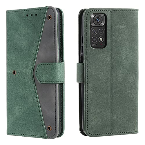 HOUSIM Hülle für Xiaomi Redmi Note 11 / Redmi Note 11S 4G Klapphülle Handyhülle mit Kartenfach Schutzhülle Klappbar Buchhülle Leder Handy Tasche Wallet Flip Case Cover Handytasche - Grün von HOUSIM